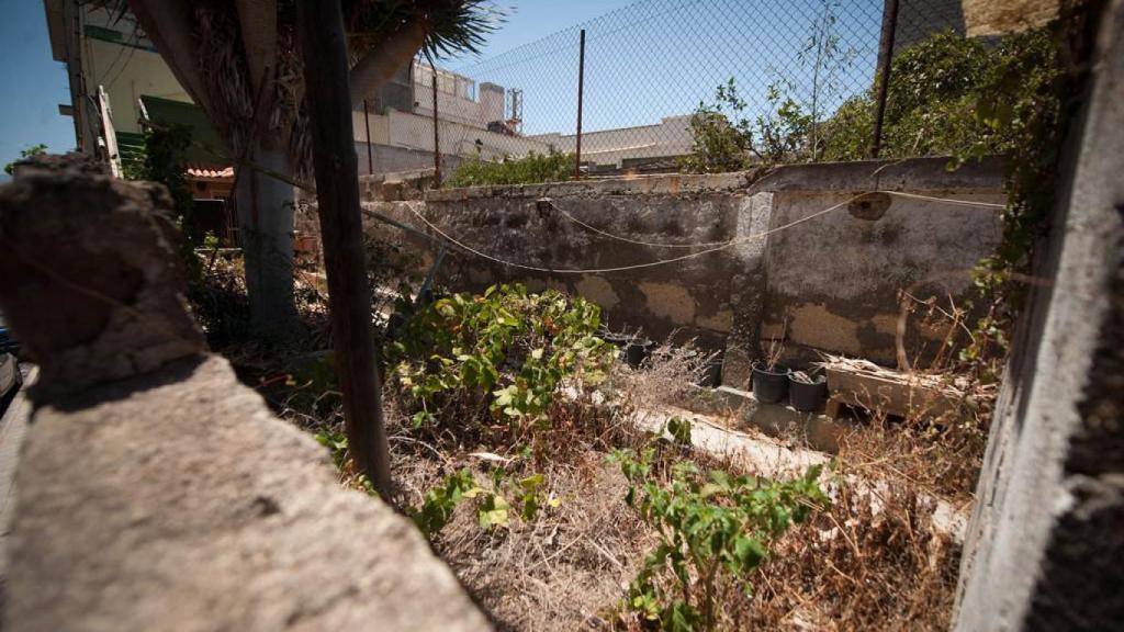 El jardin de la vivienda ocupada