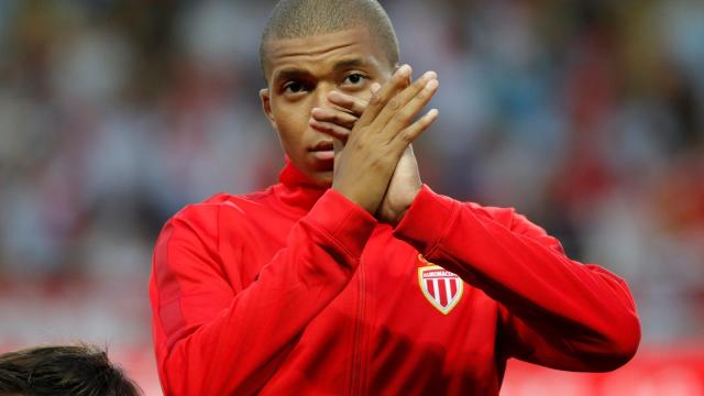 Mbappé, en la presentación con el PSG.