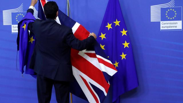 Preparativos en la sede de la Comisión Europea para la ronda de conversaciones del 'brexit'.