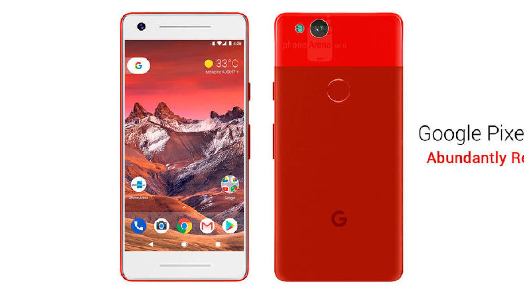 El Google Pixel 2 renderizado en colores y desde todos los ángulos