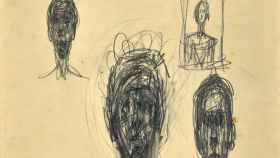 Detalle de uno de los dibujos de Giacometti.