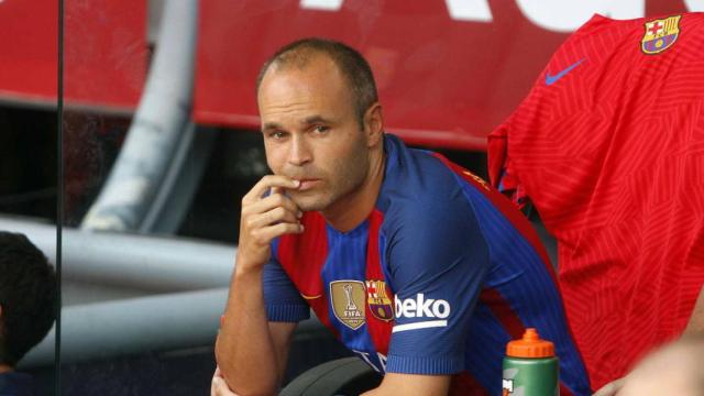 Andrés Iniesta, que esta temporada ha ocupado el banquillo más que nunca. EFE