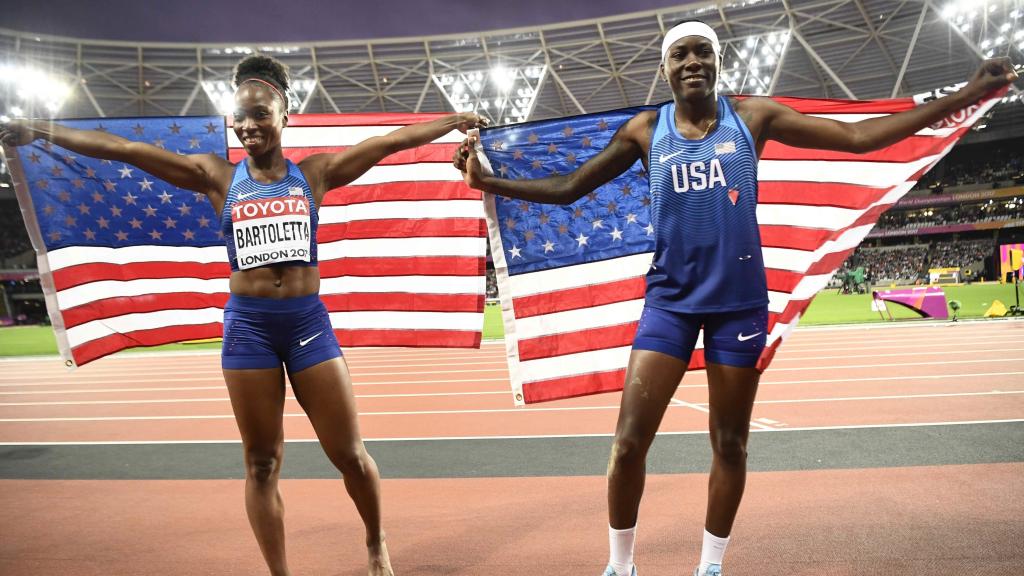 Bartoletta y Brittney Reese, bronce y oro mundial en longitud.