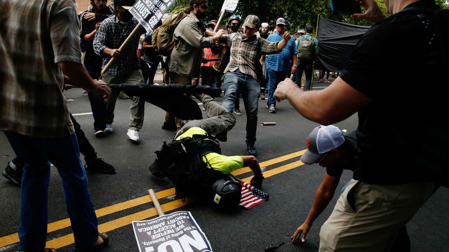 Imagen de los enfrentamientos de Charlottesville.