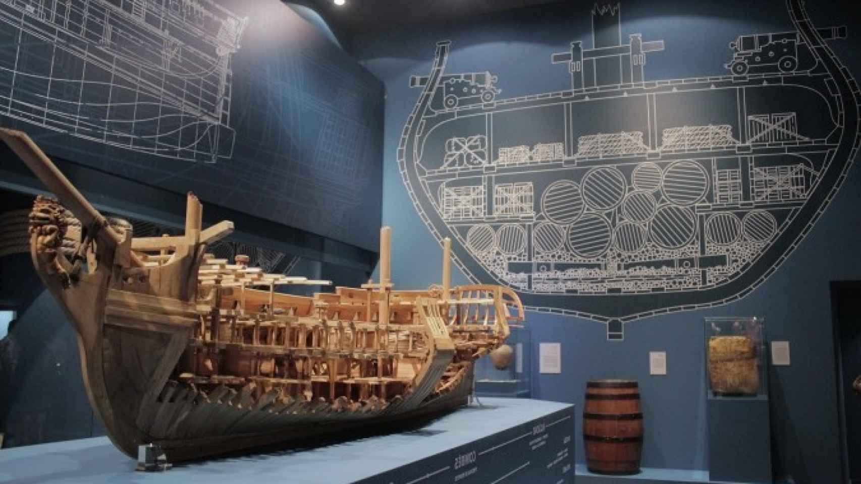 Maqueta de la fragata en el Museo Naval de Andalucía.
