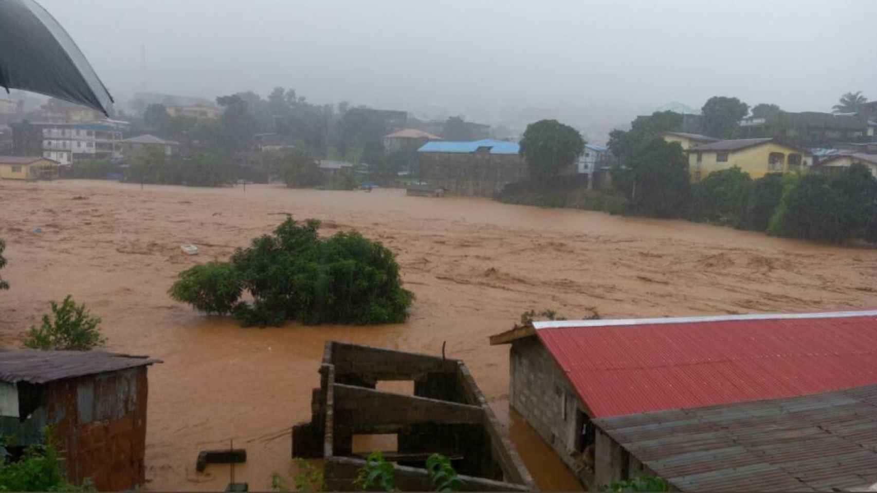 Imagen de las inundaciones en Sierra Leona.