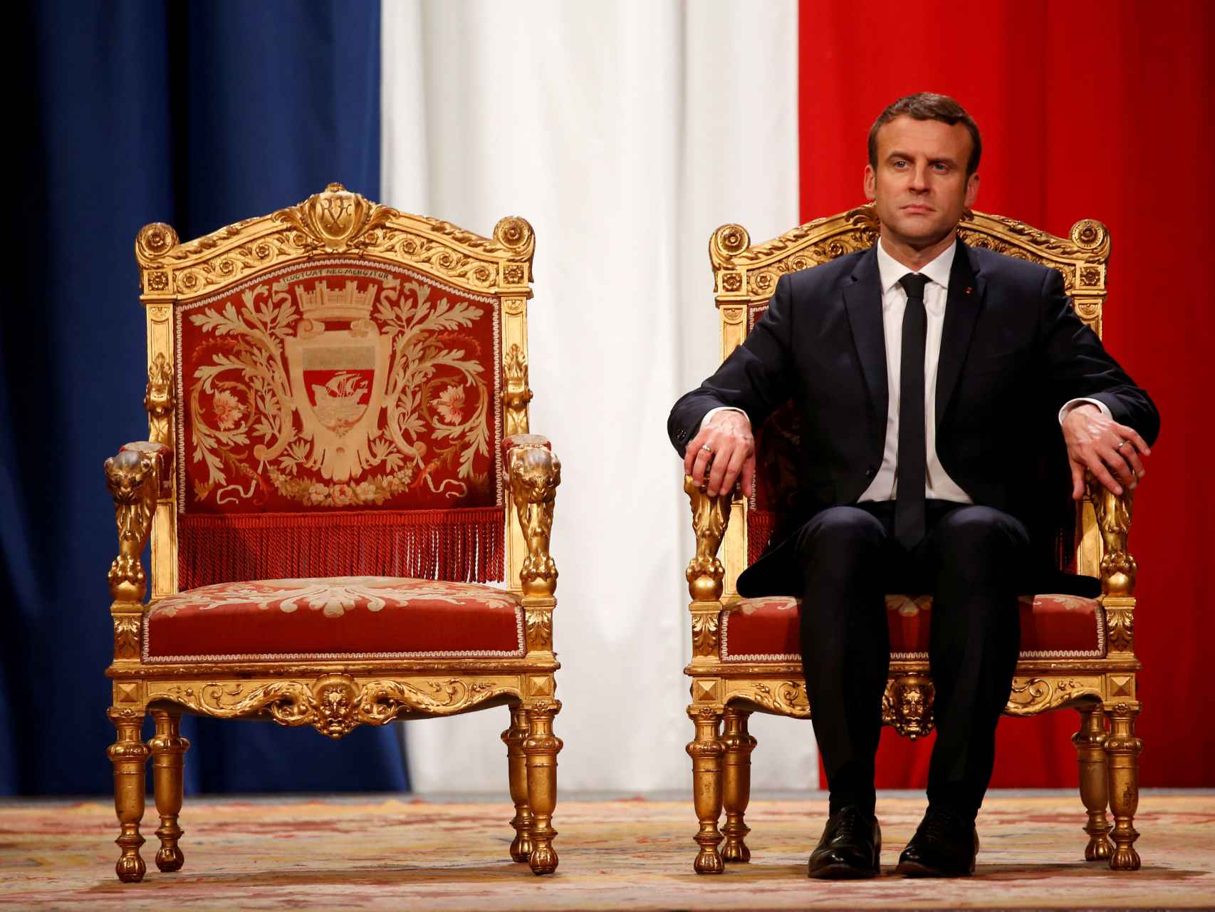 Macron durante un acto en el Ayuntamiento de París