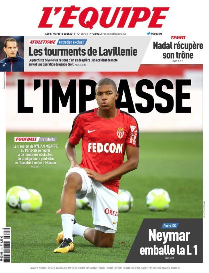 L'Équipe: El fichaje de Mbappé por el PSG se atasca