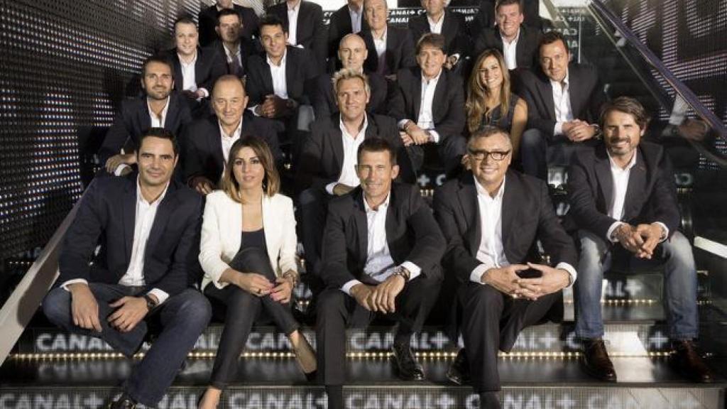 Equipo de deportes de Canal+ antes de la llegada de Movistar.