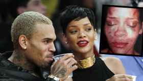 Montaje con Chris Brown, Rihanna, y la fotografía de la cantante tras la agresión.