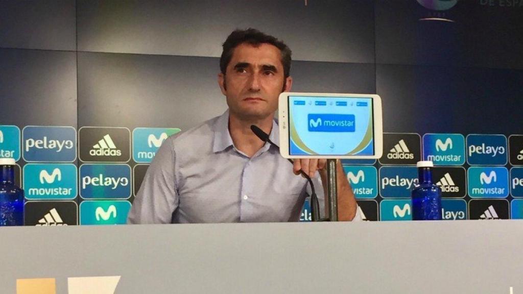Valverde en rueda de prensa. Foto Twitter (@rfef)