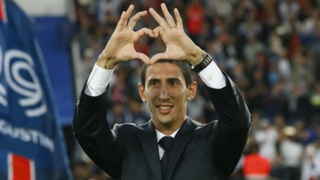 Ángel Di María en su presentación con el PSG. Foto: psg.fr