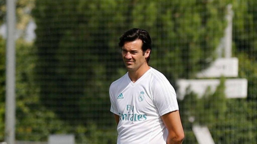 Santiago Solari entrenando al Castilla.