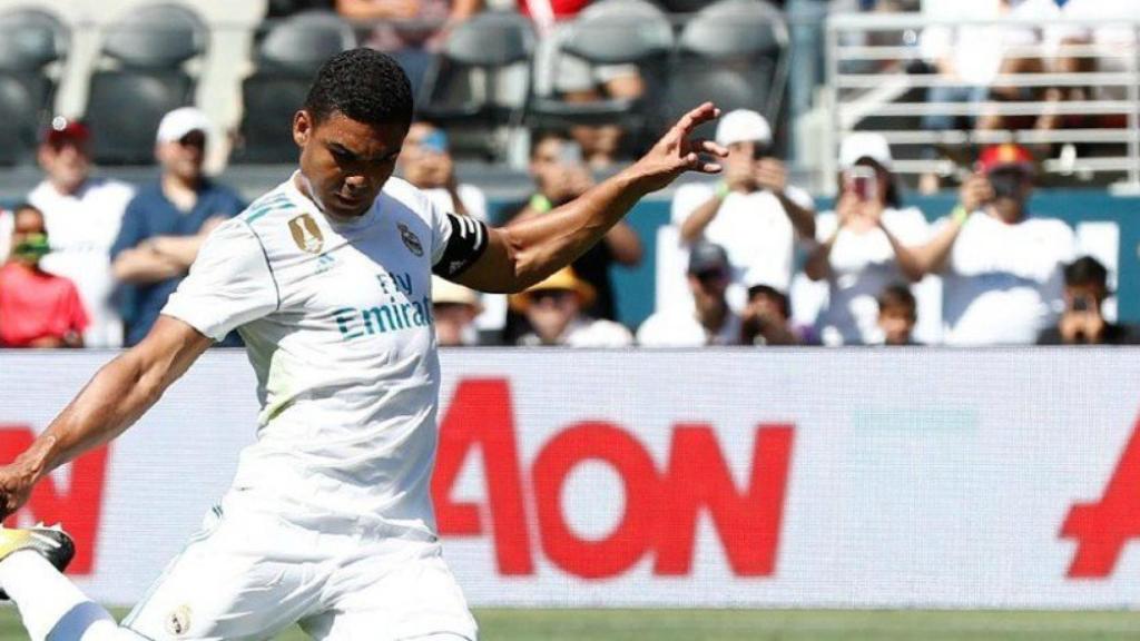 Casemiro, en un partido con el Madrid