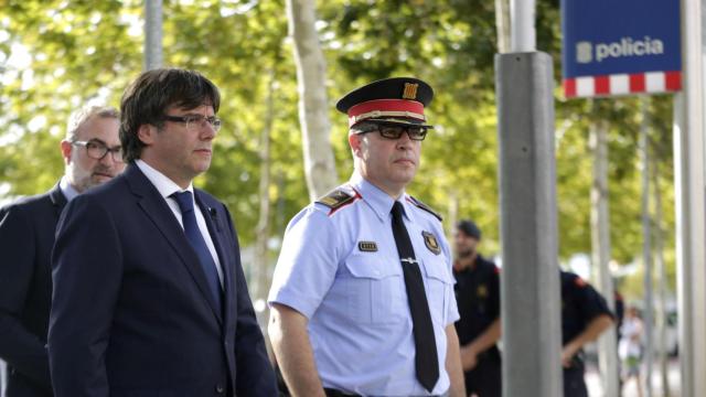 Puigdemont, este viernes llegando a la comisaría de Cambrils (Tarragona).