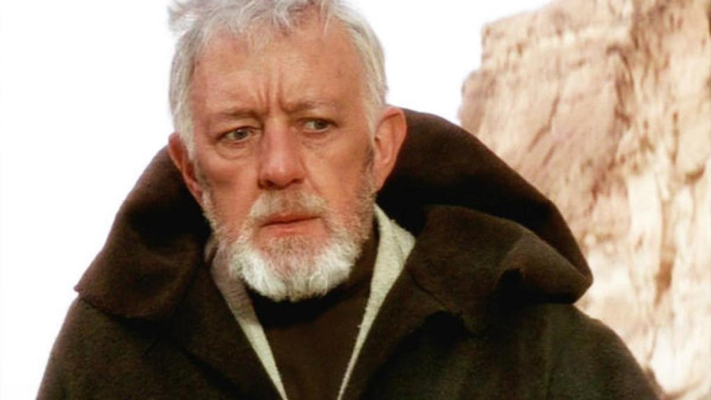 Alec Guinness, el mítico Obi Wan del filme original.