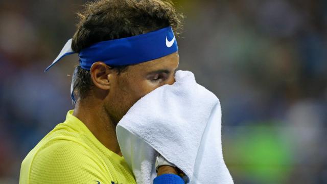 Nadal, lamentándose durante el partido ante Kyrgios.