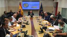 La mesa antiterrorista en el Ministerio del Interior presidida por Juan Ignacio Zoido.