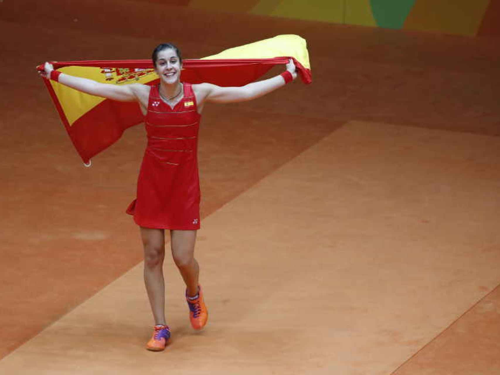 Carolina Marín, tras ganar el oro en los Juegos Olímpicos de Río.