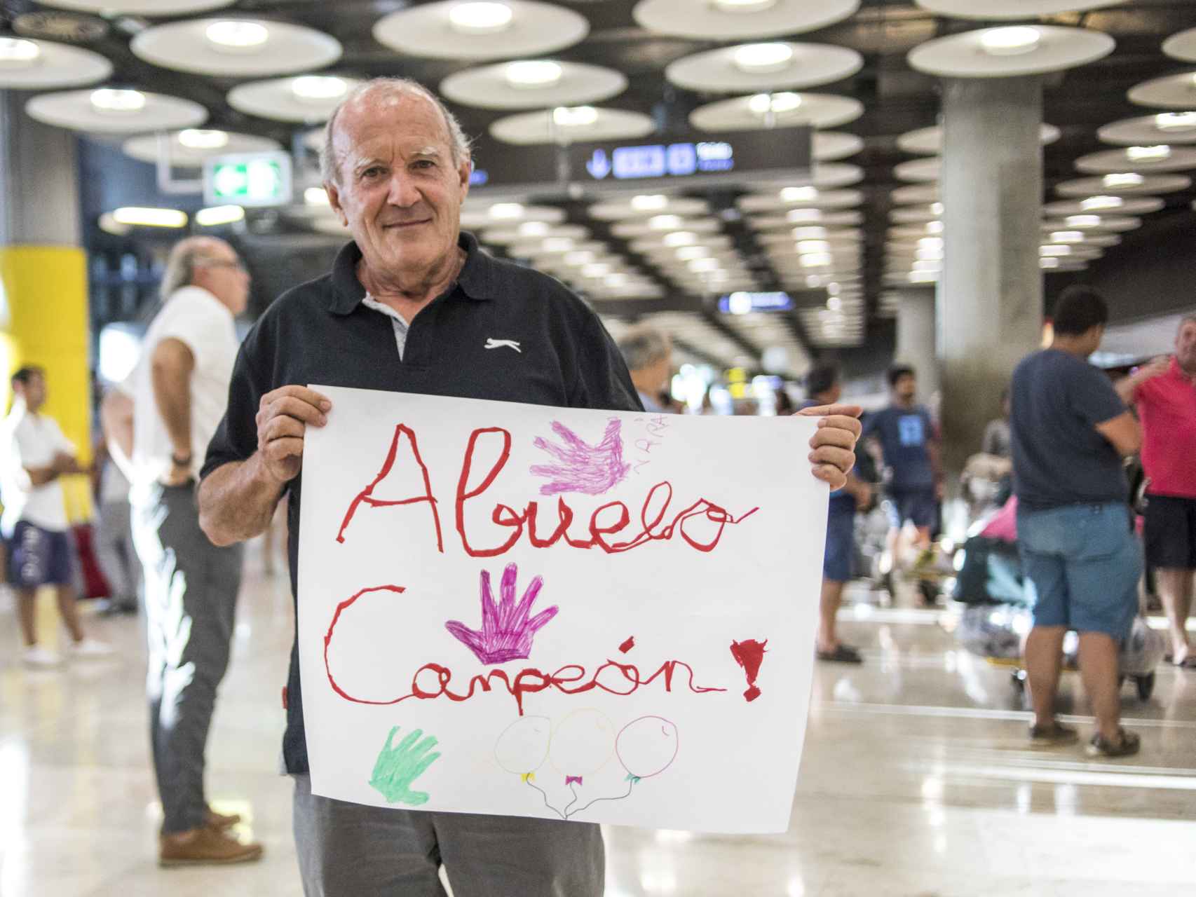 Fernando Álvarez, en el Aeropuerto Adolfo Suárez.