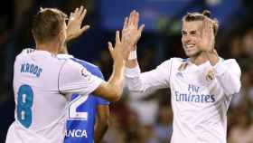 Kroos y Bale se saludan en un gol del Real Madrid.