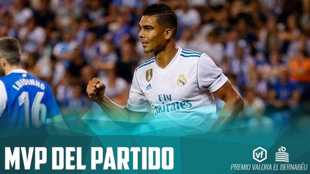 Casemiro, MVP del Deportivo de la Coruña - Real Madrid