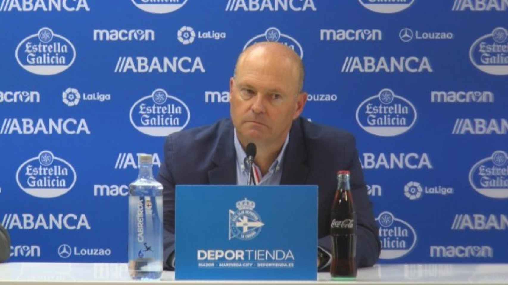 Pepe Mel durante la rueda de prensa tras la derrota ante el Madrid. Foto: rcdeportivo.es
