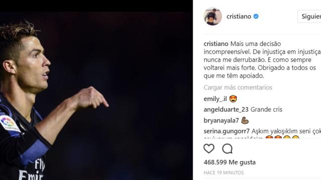 Ronaldo, en su Instagram