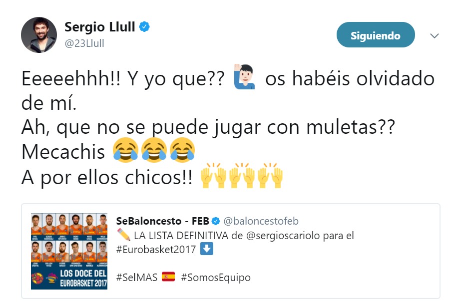 Llull se toma con humor su lesión y bromea con la convocatoria de la Selección