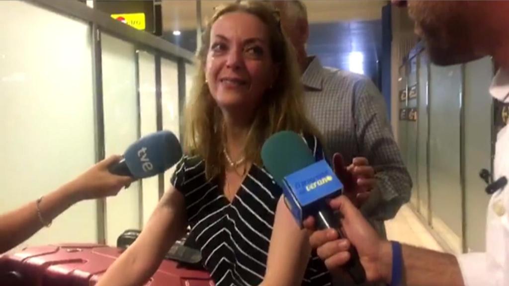 María José Carrascosa a su llegada a España.