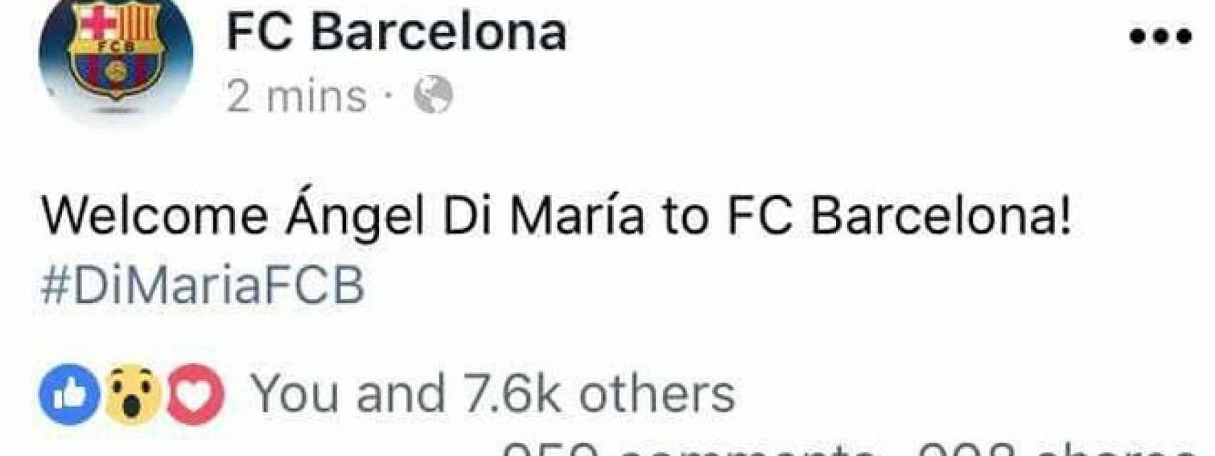 Captura de la cuenta del F Barcelona en el momento del hackeo.