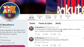 Los tuits con los que el Barcelona anunció el fichaje de Di María. Era un hackeo.
