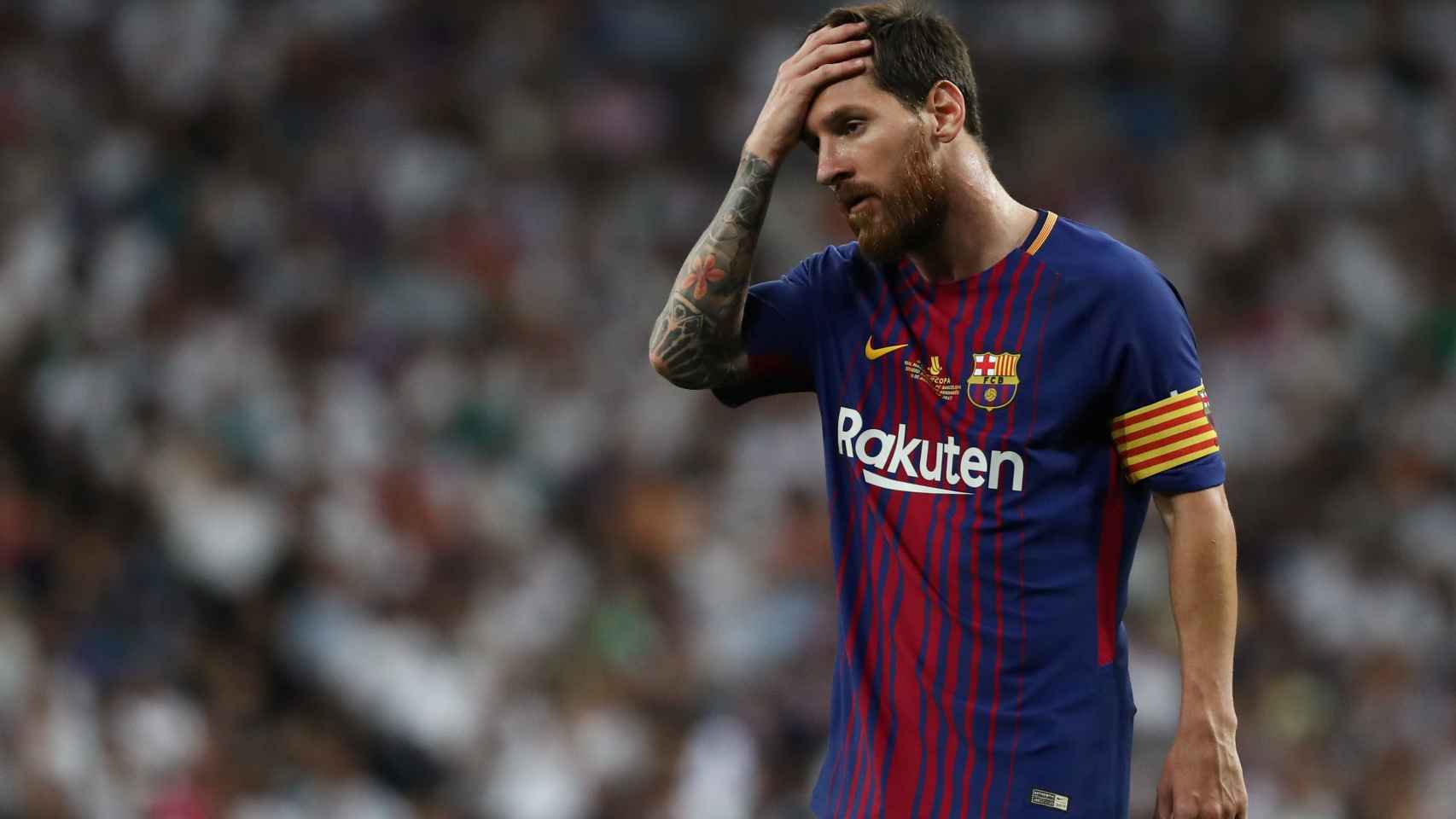 Messi, alicaido, en la derrota del Barcelona ante el Madrid.