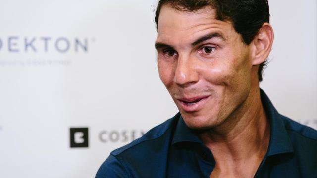 Nadal, durante un evento en Nueva York con uno de sus patrocinadores.