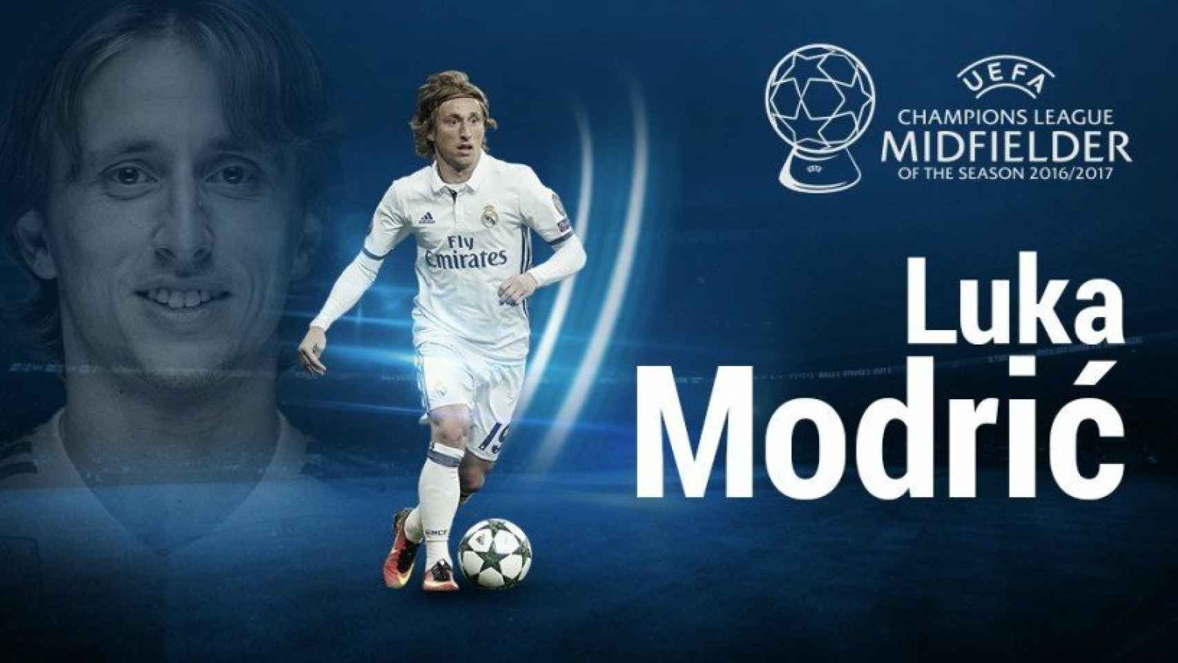 Modric, mejor centrocampista. Foto: Twitter (@ChampionsLeague)