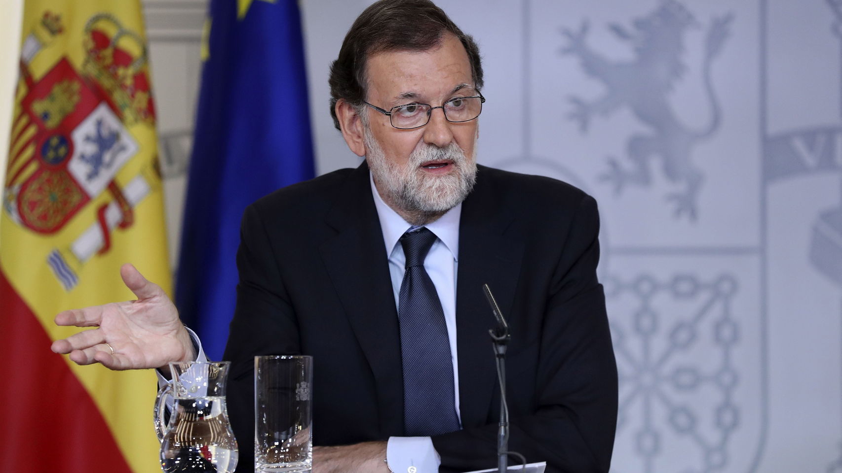 Rajoy durante la comparecencia.