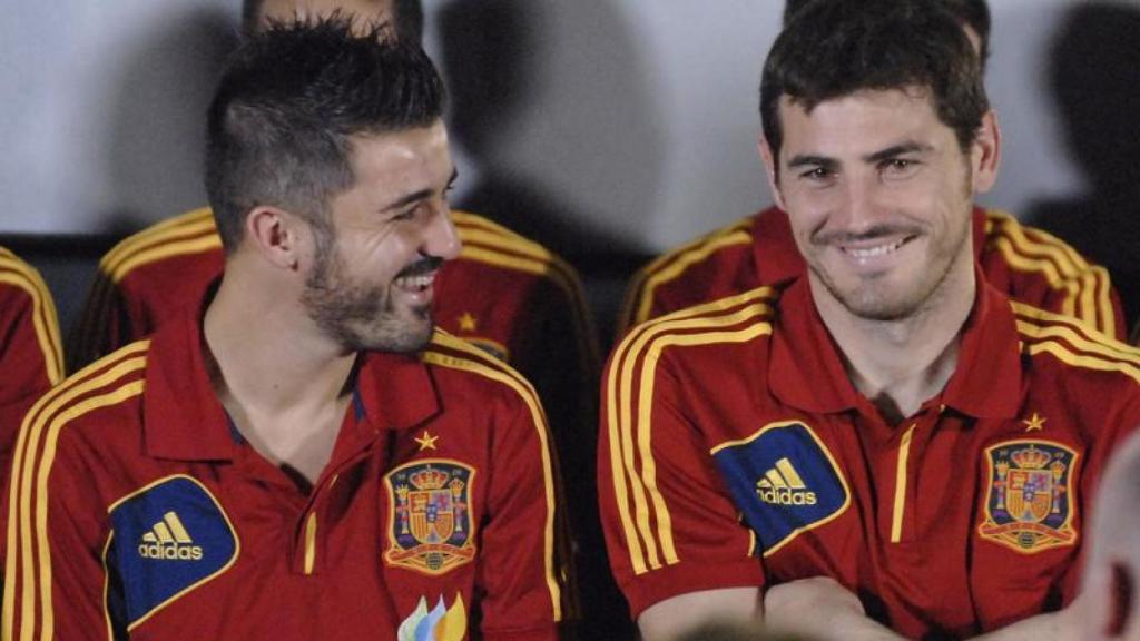 David Villa e Iker Casillas, en una imagen con España de hace unos años.