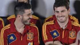 David Villa e Iker Casillas, en una imagen con España de hace unos años.