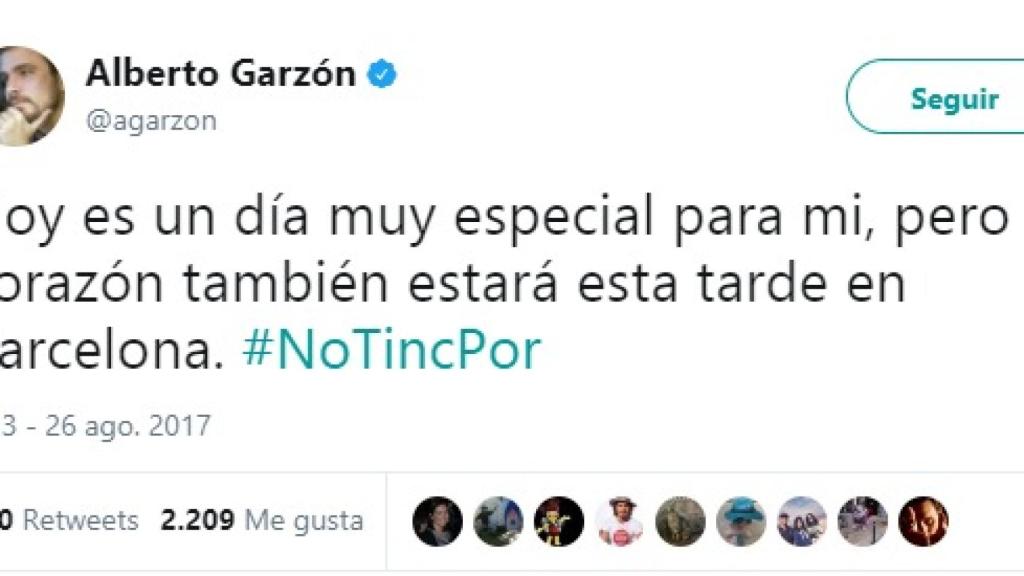 Twitter de Alberto Garzón.