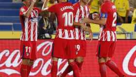 Los jugador del Atlético celebran un gol ante Las Palmas.