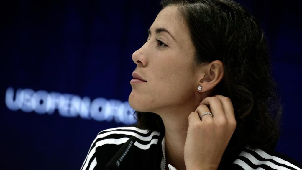 Muguruza, durante su primera rueda de prensa en el US Open.