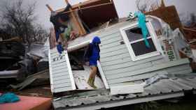 Una casa destruida por el huracán Harvey.