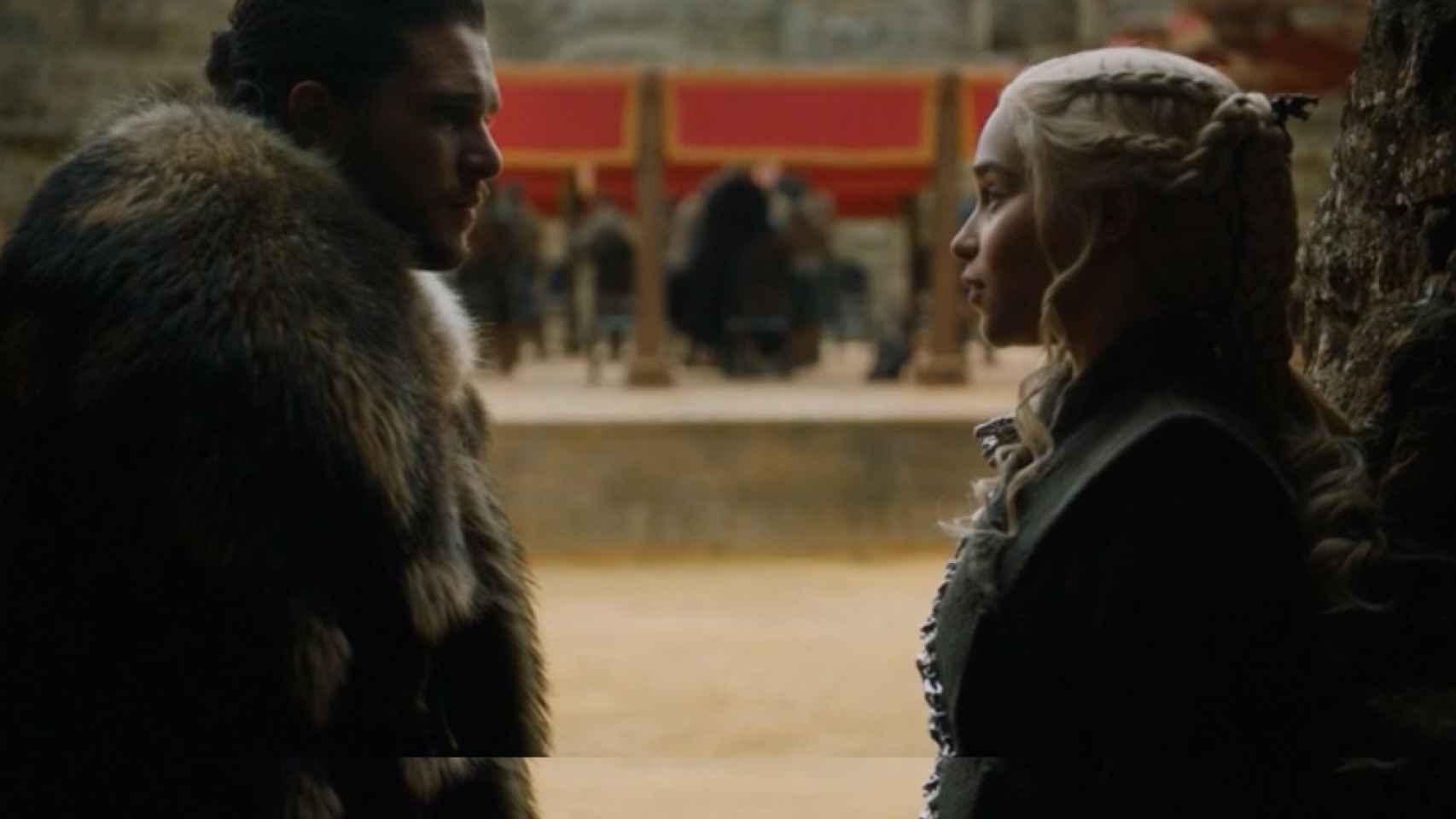 Jon y Daenerys  charlando de sus cosas