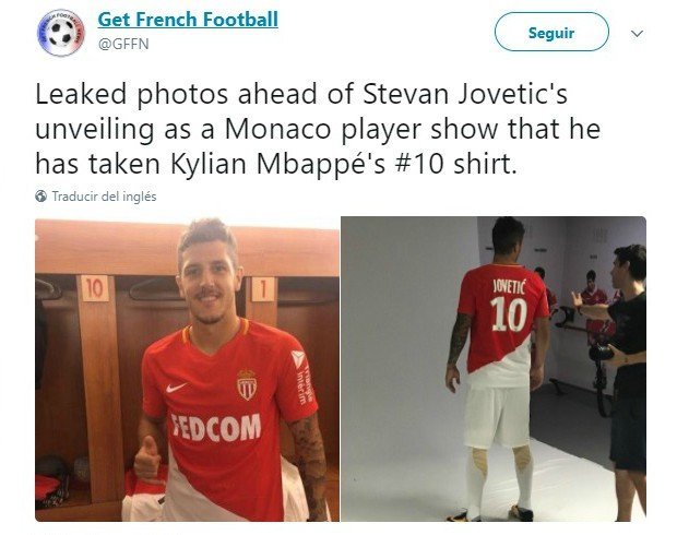 El Mónaco da el '10' de Mbappé a Jovetic