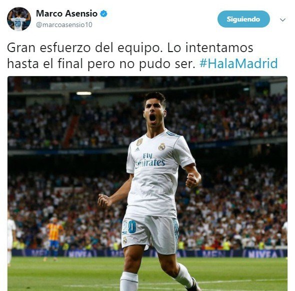 Primer mensaje de Asensio tras su gran actuación ante el Valencia