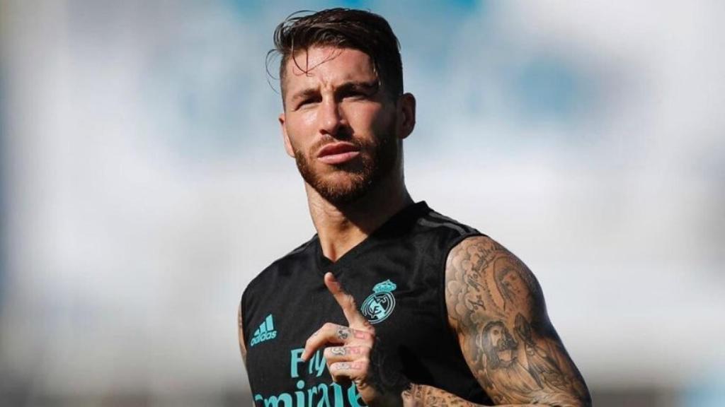 Sergio Ramos en un entrenamiento. Foto Twitter (@SergioRamos)