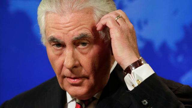 Rex Tillerson durante una rueda de prensa.