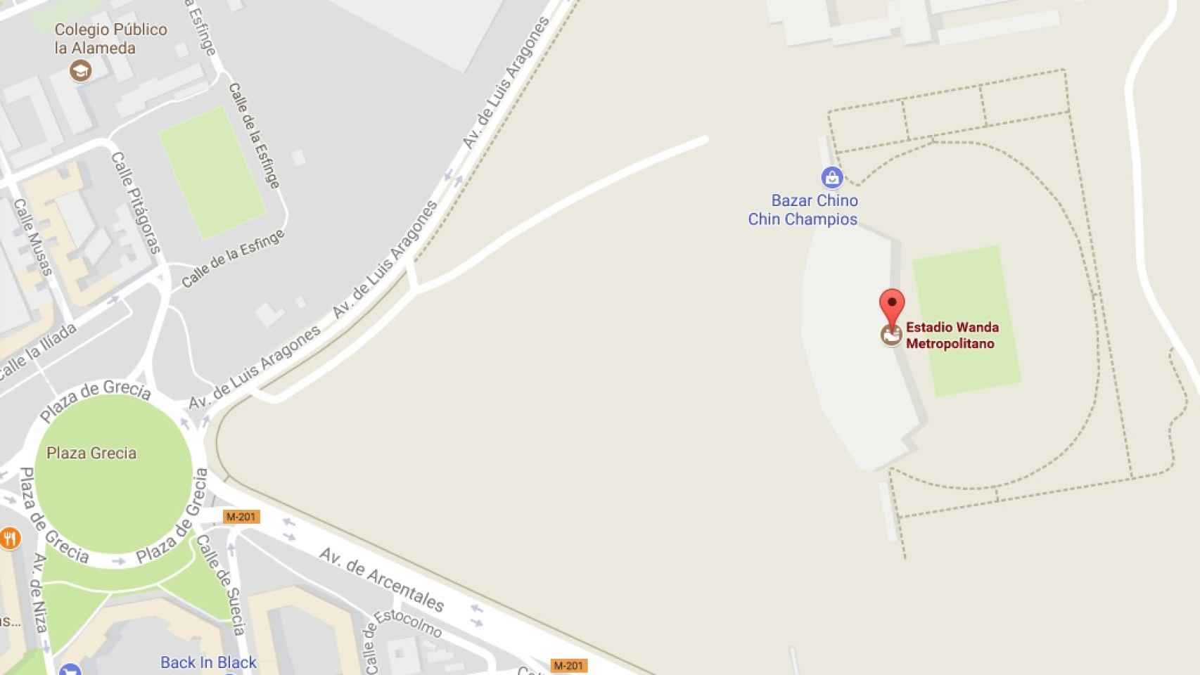 Captura de Google Maps donde aparece el nuevo comercio del Metropolitano.