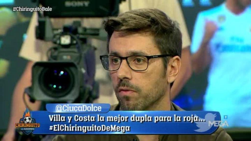 Roberto Morales en El Chiringuito. Foto: Twitter (@elchiringuitotv)