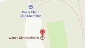 El trolleo al Wanda Metropolitano en Google Maps